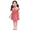 Girls Summer Checkered Dress with Strawberry Print and Polo Collar