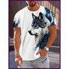 Мужская футболка с 3D принтом волка Летняя Городская Повседневная Модная Футболка Повседневная с коротким рукавом