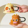 Креативная милая мультяшная трехмерная пара коров, чашка для воды, керамическая чашка с крышкой, кукла, милая кружка для питомца, кофейная чашка