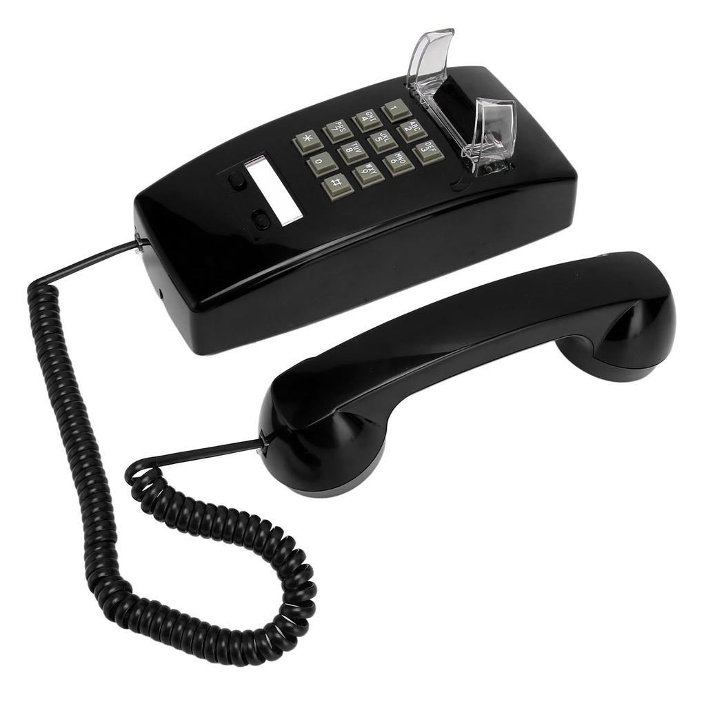 Retro Wall Mounted Telephone Classic Waterproof Corded Phone with Volume Control for Home Office Liv