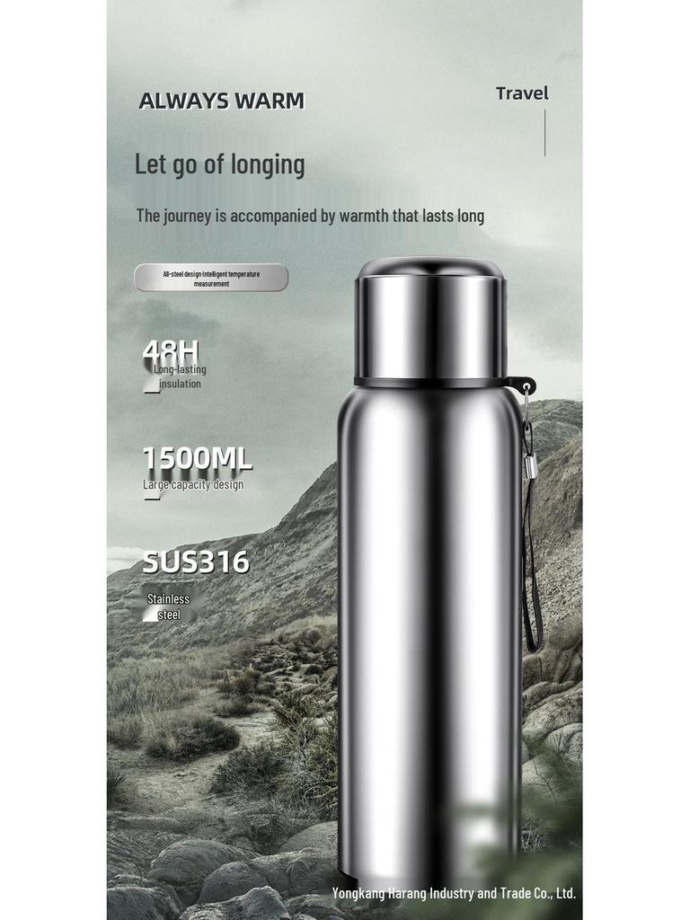 Изолированная бутылка для воды из нержавеющей стали 316 с двойными крышками и ситечком для чая для использования на открытом воздухе