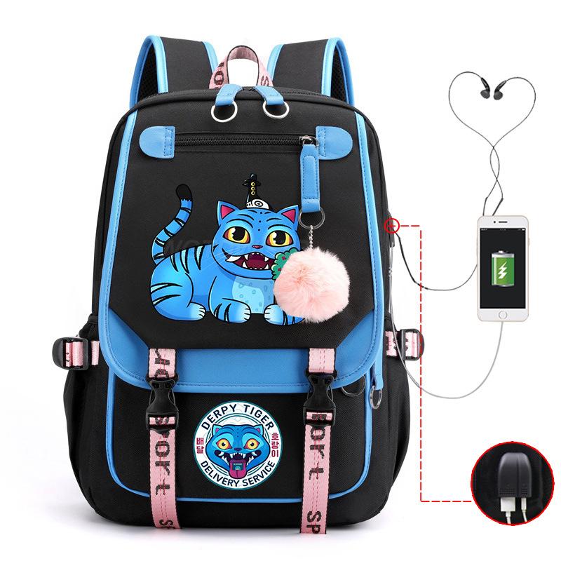 Мультфильм «Охотники на демонов» Модный детский рюкзак с принтом Легкий рюкзак для учеников начальной и средней школы Кампус Школьная сумка Нейтральный