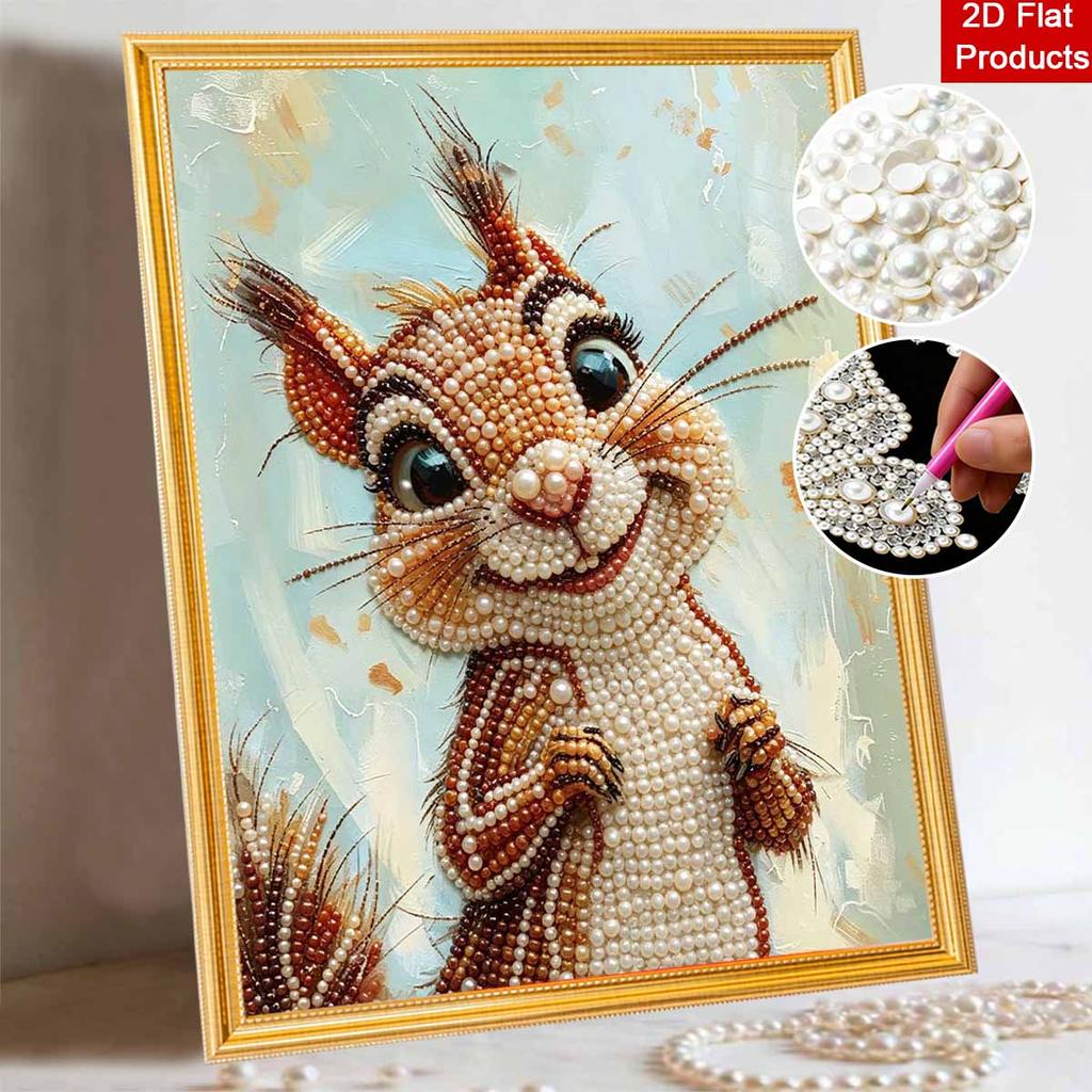 Pearl painting kit DIY cute squirrel animal wall art home decoration painting
