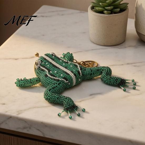Игривый амфибийный аксессуар для девочек, DIY кошелек-лягушка, милый мешочек с замком-поцелуем, жаба с бусинами, очаровательный подарок, брелок для любителей животных, мини