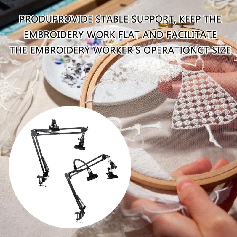 Регулируемый держатель для вышивального пяльца Складная металлическая стойка для вышивального пяльца Стойка для шитья с вращением на 360° для рукоделия