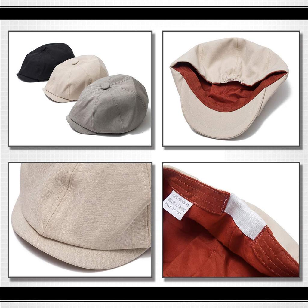 WHITE FANG Однотонная кепка Кепка газетчика Стильная Простая Милая Короткий козырек CA459 Женская (01 черный)