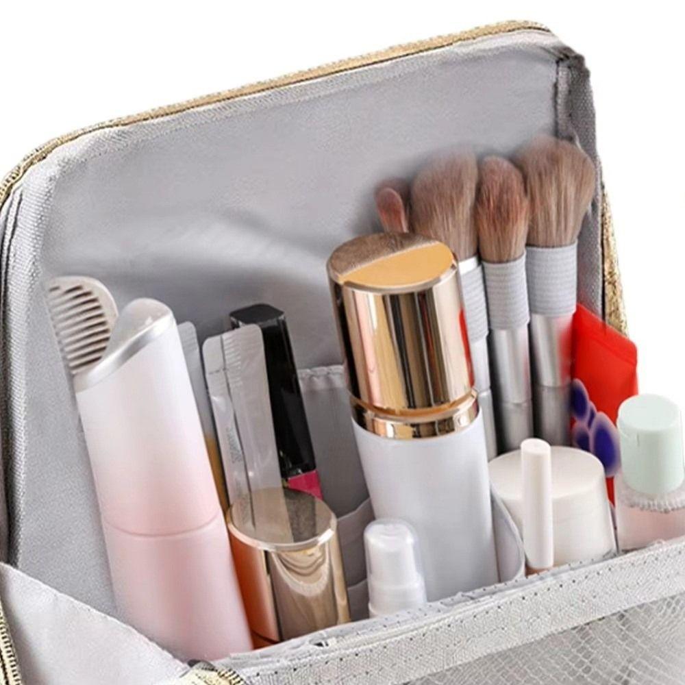 Standable Vertical Makeup Bag Large Capacity Student Stationery Bag Pencil Case School Supplies