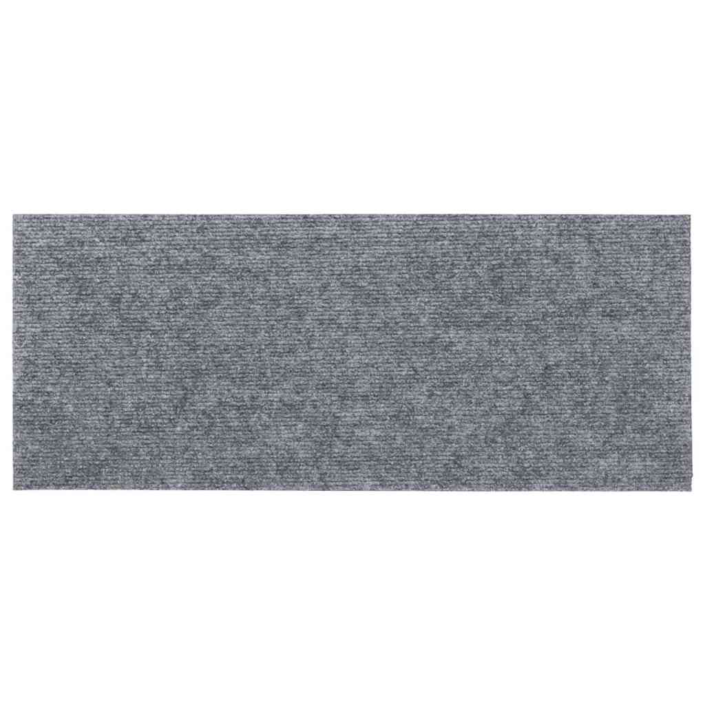Self Adhesive Stair Treads 15 pcs 60 x 25 cm Light Grey Rectangular