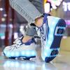 New LED Light Up Roller Skates Kids Unisex Rechargeable Dual Wheel Detachable Teenager Entertainment Casual Inline Skates