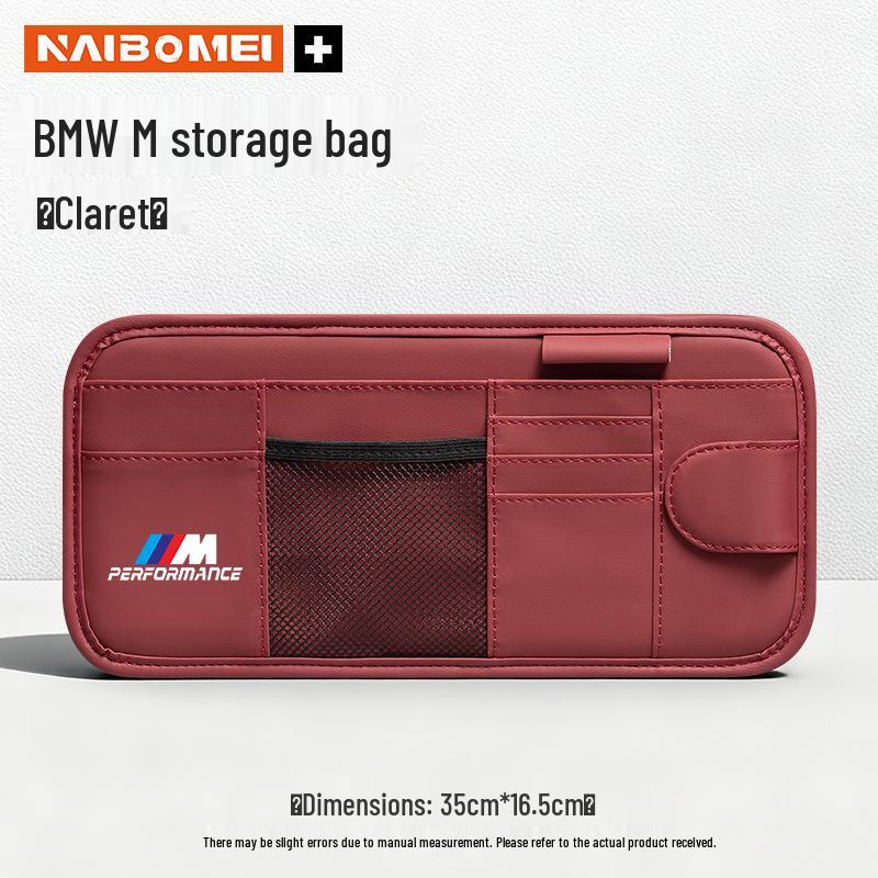 BMW Car Sunglasses Clips & Sun Visor Storage Bags for 1, 3, 5, 6, 7 Series, X1, X3, X4, X5, X6