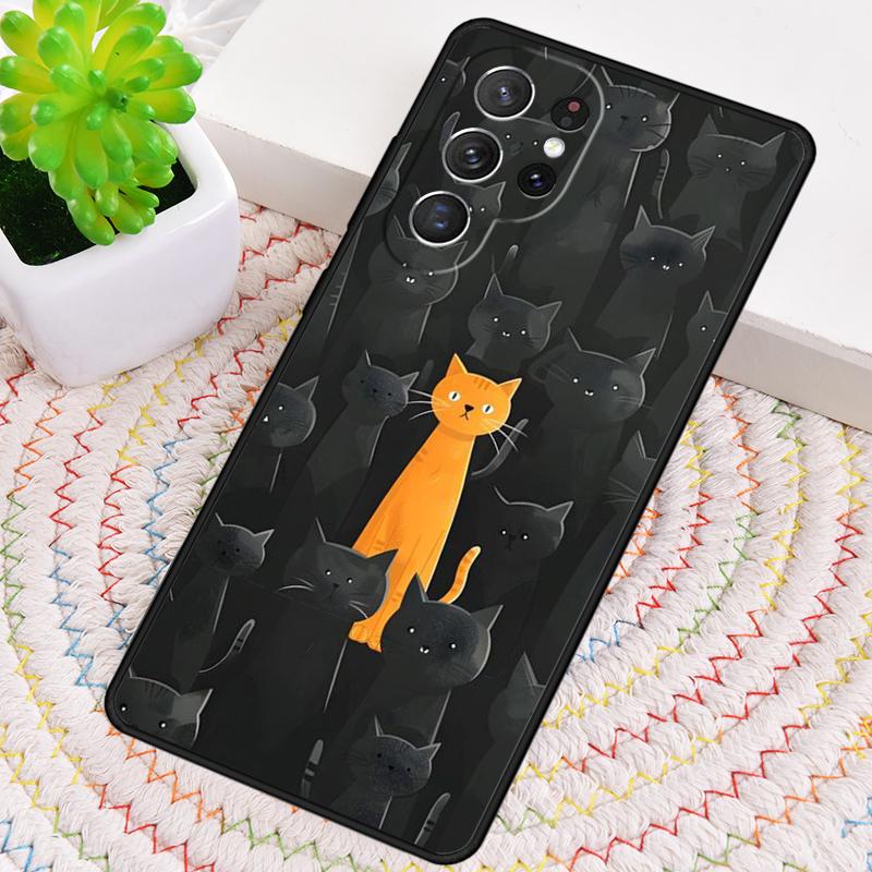 Minimalist Cats Silicone Phone Case For Samsung Galaxy note 10 pro S26 S25 S24 S23 S22 S21 Plus S25Ultra Capa Cover