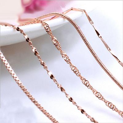 Женская ювелирная медная цепочка под розовое золото. 6 вариантов плетения на выбор