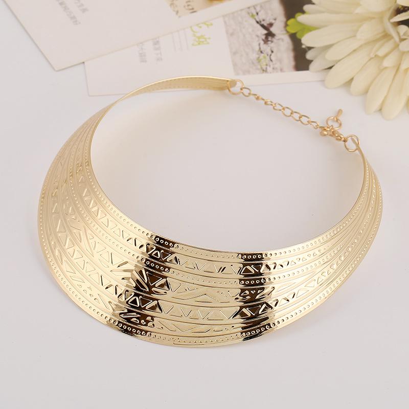 Fashion Jewelry Wide Punk Necklaces Charm Party Necklace Chain Luxury Choker Collar Necklace For Women Collier Femme