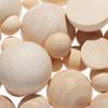 Eco-Friendly Natural Unfinished Half-faced Wood Split Round Balls Half Wooden Beads Jewelry Making