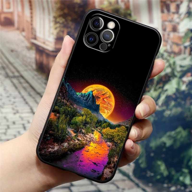 Чехол Apple «Ночное небо» для iPhone 11 12 13 Pro Max mini XS X XR 7 8 6 6S plus SE 2020, силиконовые чехлы с изображением космической планеты, Луны, звезд