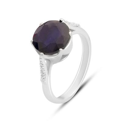 Серебряное кольцо с натуральным сапфиром 4.453ct, вес изделия 4,28 гр (2157625)