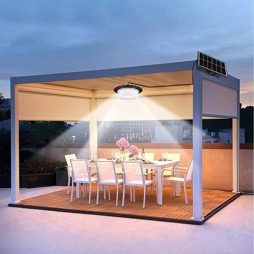 244 светодиодных солнечных светильника, водонепроницаемые, датчик движения, подвесной солнечный светильник с пультом дистанционного управления, подвесные солнечные светильники от заката до рассвета для сарая, патио, гаража