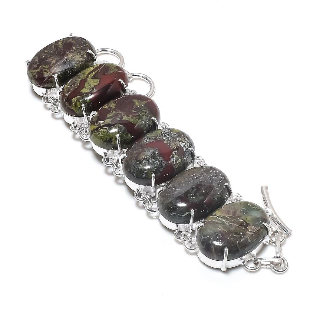 Natural Dragon Blood Stone Gemstone Handmade 925 Sterling Silver Bracelet, Dragon Blood Stone Bracelet For Wife , Unisex Bracelet Valantine Day Gifts