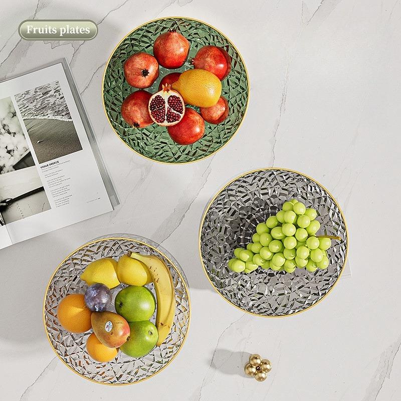 Пластиковый поднос для фруктов с кристаллическим дизайном, в который можно сливать воду, чтобы положить закуски, хлеб, подходящий для размещения в гостиных, офисах, отелях