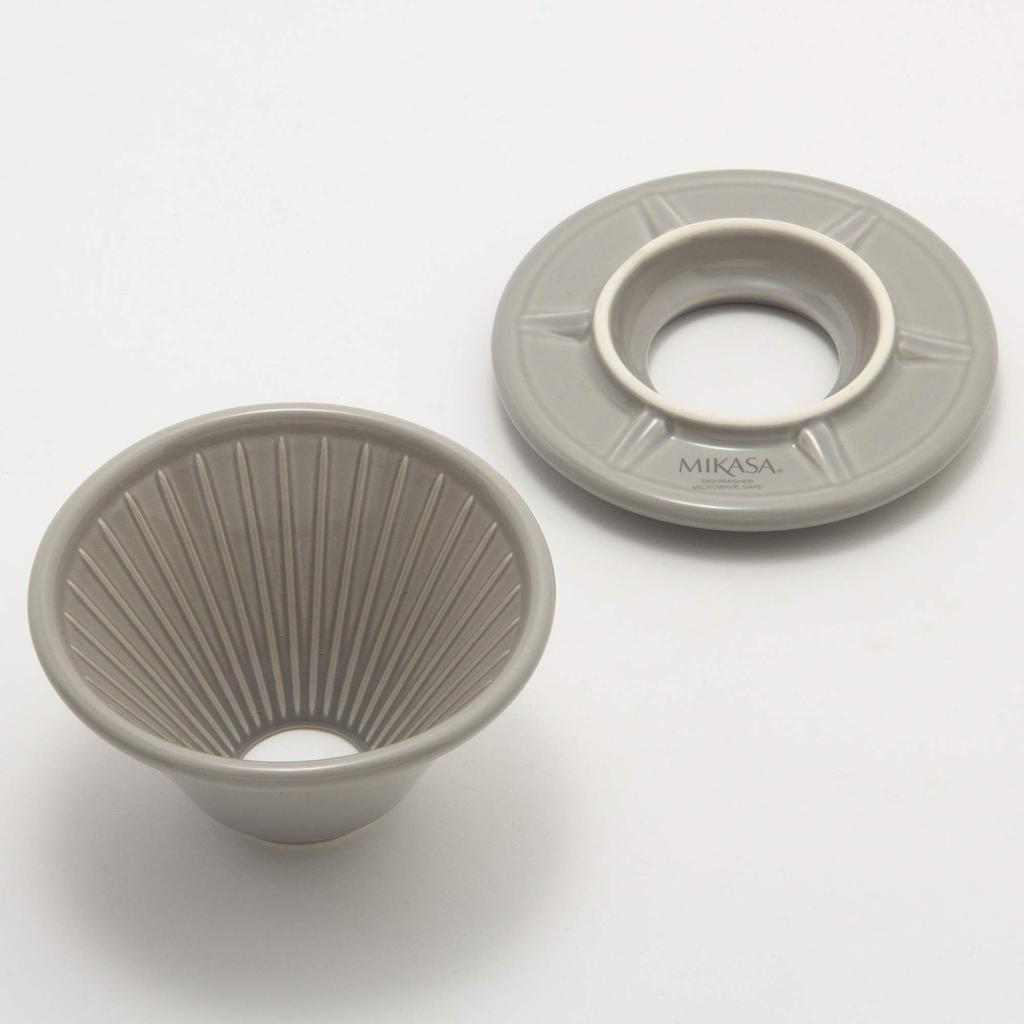 MIKASA Кофе Диаметр x и Дриппер для заваривания в духовке, Серый, 10,8 см 7,3 см Высота, Микроволновая печь, Посудомоечная машина, Безопасный, T-784006