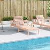 VidaXL Chaise Longue, Transat avec Dossiers Réglables et Accourdoirs, Bain de Soleil Jardin Piscine Terrasse Extérieur, Bois 832541