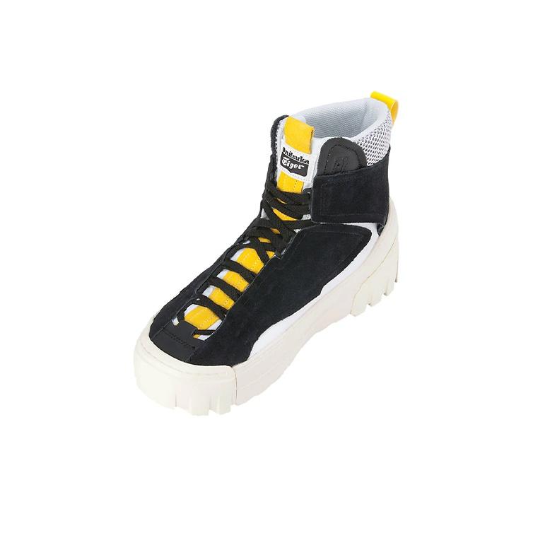 ONITSUKA TIGER Массивные кроссовки Mt Кожаная отделка Теплые высокие кроссовки Унисекс кроссовки Черный Желтый 1183A420-001