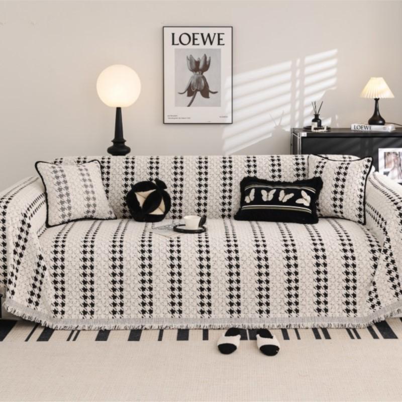 Funda Sofa Living Room Толстый теплый диванный плед Осень-зима Шерпа Чехол для дивана в клетку для кемпинга и пикника
