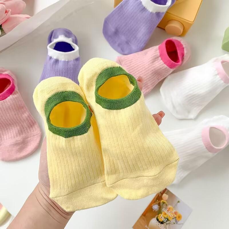 Носки-лодочки в лесном стиле, носки контрастного цвета, женские силиконовые нескользящие носки, носки-лодочки радужного цвета, соответствующие цветам