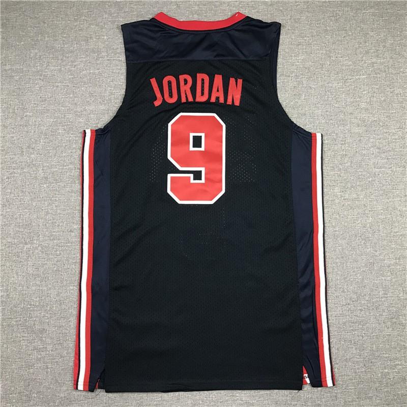 Mens Womens Basketball Jersey USA Dream Team 9 Jordan Style Breathable Mesh Tank Top Sportswear