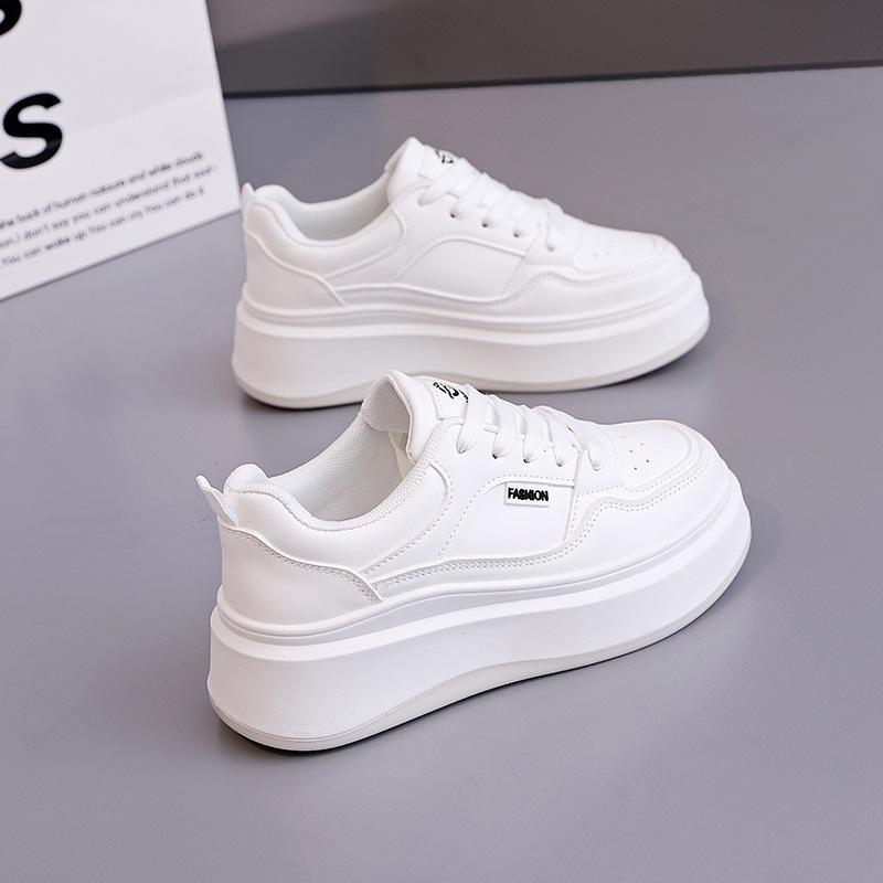 Весна 2025 новые маленькие белые туфли женские популярные туфли на толстой подошве модные повседневные женские туфли высокого класса XM-SHA19