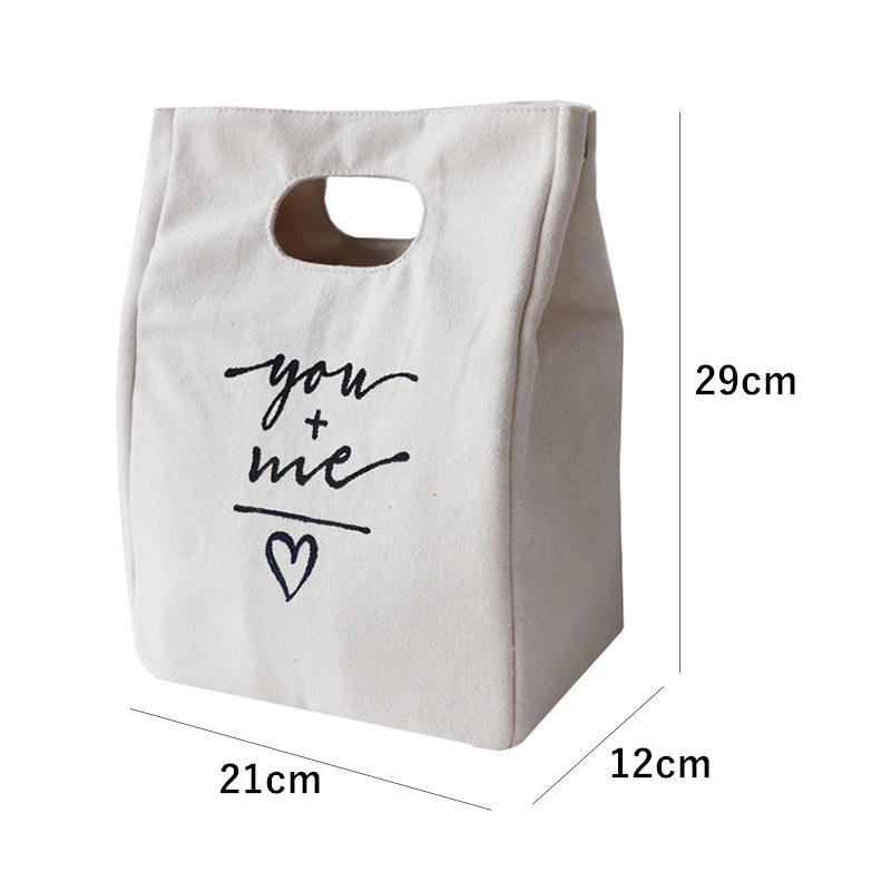Japanese Canvas Insulation Lunch Bag Large Capacity Portable Picnic Thermal Tote Bento Box Cooler Bag Food Storage Container