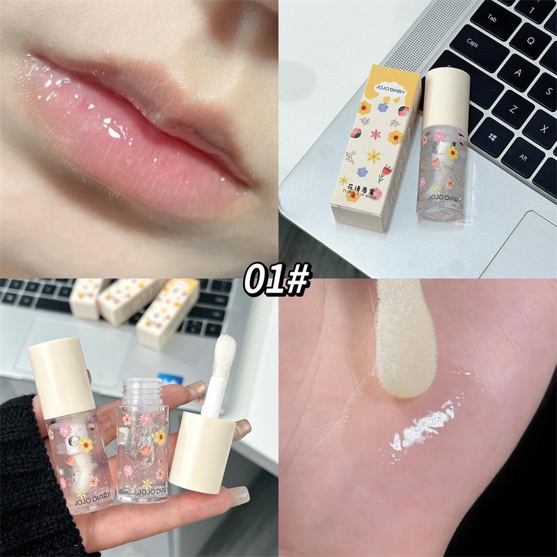 Блеск для губ «Язык цветов»: Увлажняющий, Сияющий, Водянистый Желе для губ со стеклянным эффектом и Увлажняющий бальзам для губ