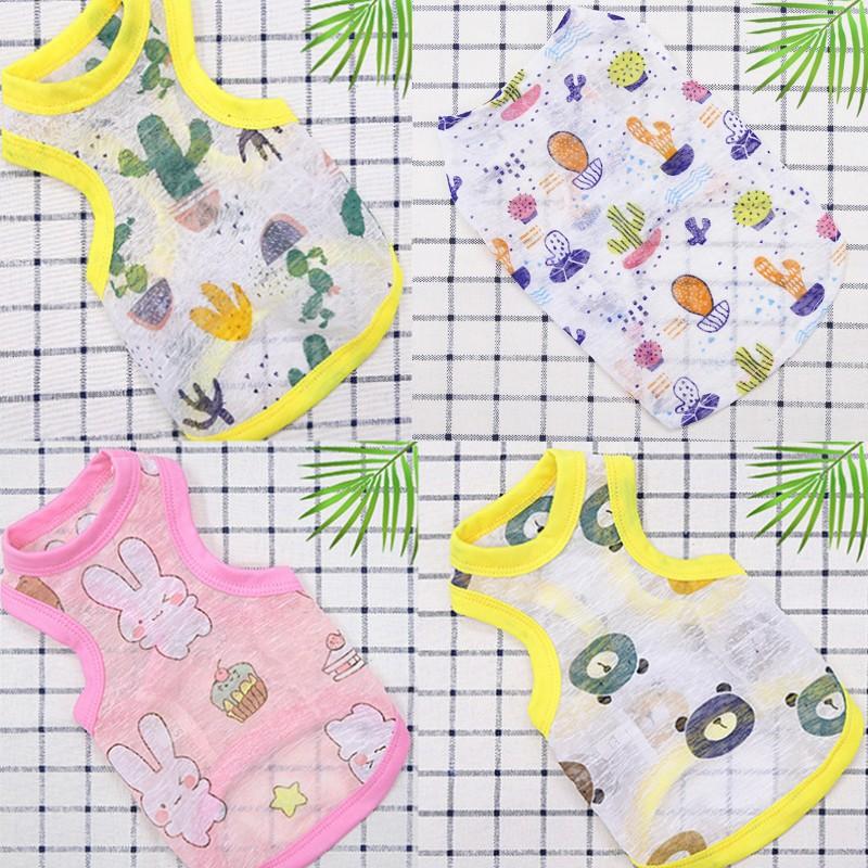 Милый тонкий летний жилет для собак с принтом медведя, одежда для собак, костюм для щенка, чихуахуа, бишона, солнцезащитный жилет для кошек и собак, охлаждающий жилет, футболка для девочек и собак