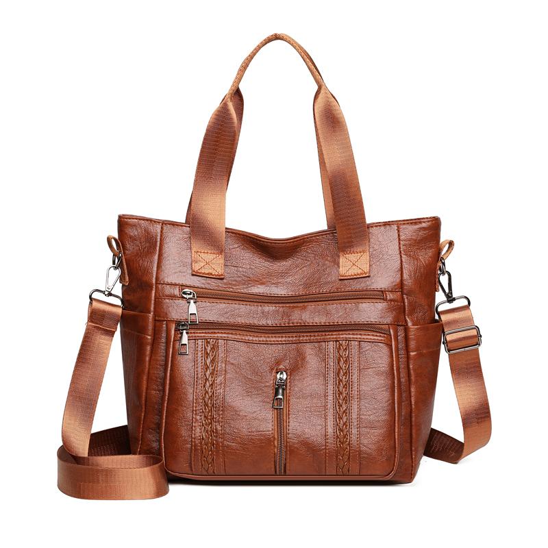 Большая вместительная сумка через плечо женская сумка из искусственной кожи