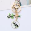 Новогодний брелок с пандой, бамбуковый венок, кулон, полированный зажим для омара, легкая сумка через плечо, школьный ранец, украшение, кулон, брелок