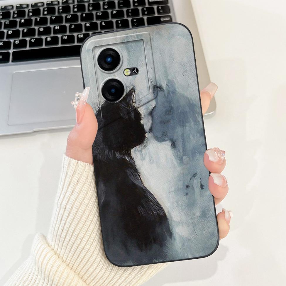 Чехол для Tecno Pova Neo 3 Силиконовый Милый Кот Модный Бабочка Цветы Любовь Расписная Крышка Для Чехла Телефона Tecno Pova Neo 3 LH6n