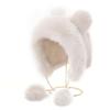 Warm Ear Protection Hat Cute Bucket Hat Thickened Plush Bear Hat  Women