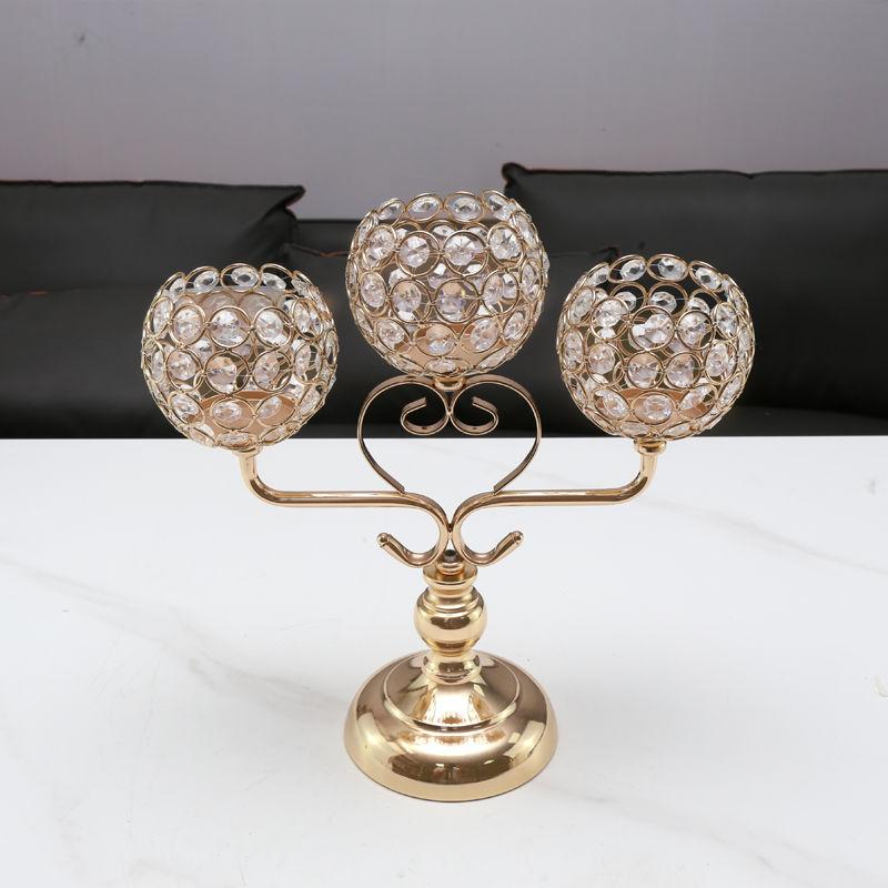 Скандинавские украшения для подсвечников, роскошные хрустальные украшения для гостиной, золотистого света, романтический подсвечник с перьями, новый продукт