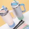 1pc Reusable Silicone Straw Large Ice Cup Vacuum Cup Special Straw Integrated Straw with Dust Cover