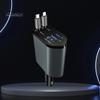 Автомобильное зарядное устройство со сверхбыстрой зарядкой 4-в-1 с выдвижными кабелями. Световой индикатор. Дизайн. Отображение напряжения. 2 порта USB. Адаптер автомобильного зарядного устройства.