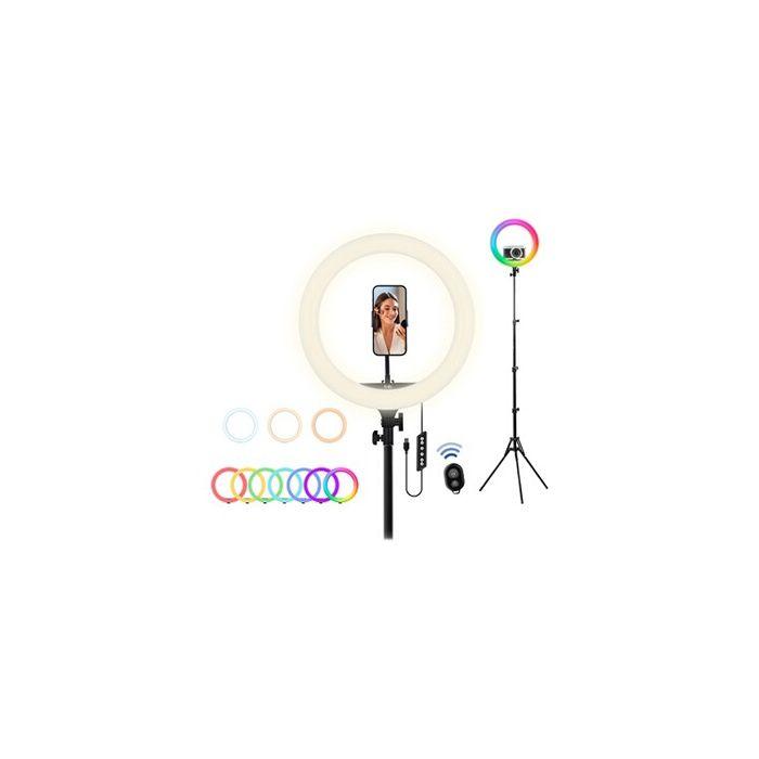 Ring Light Tnb INFLUENCE - Anneau de lumiere LED 14'' RGB + trepied pour studio - blanc/ noir