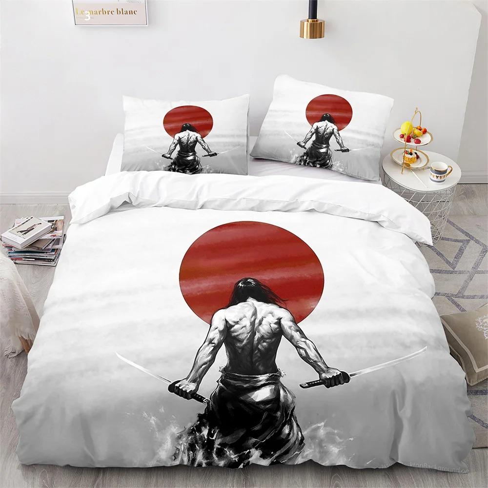 Ukiyo-Eduvet Cover Set Japanese Style Bedding Set Polyester Comforter King Queen Size Quilt Cover Set For Kids Boys Girls