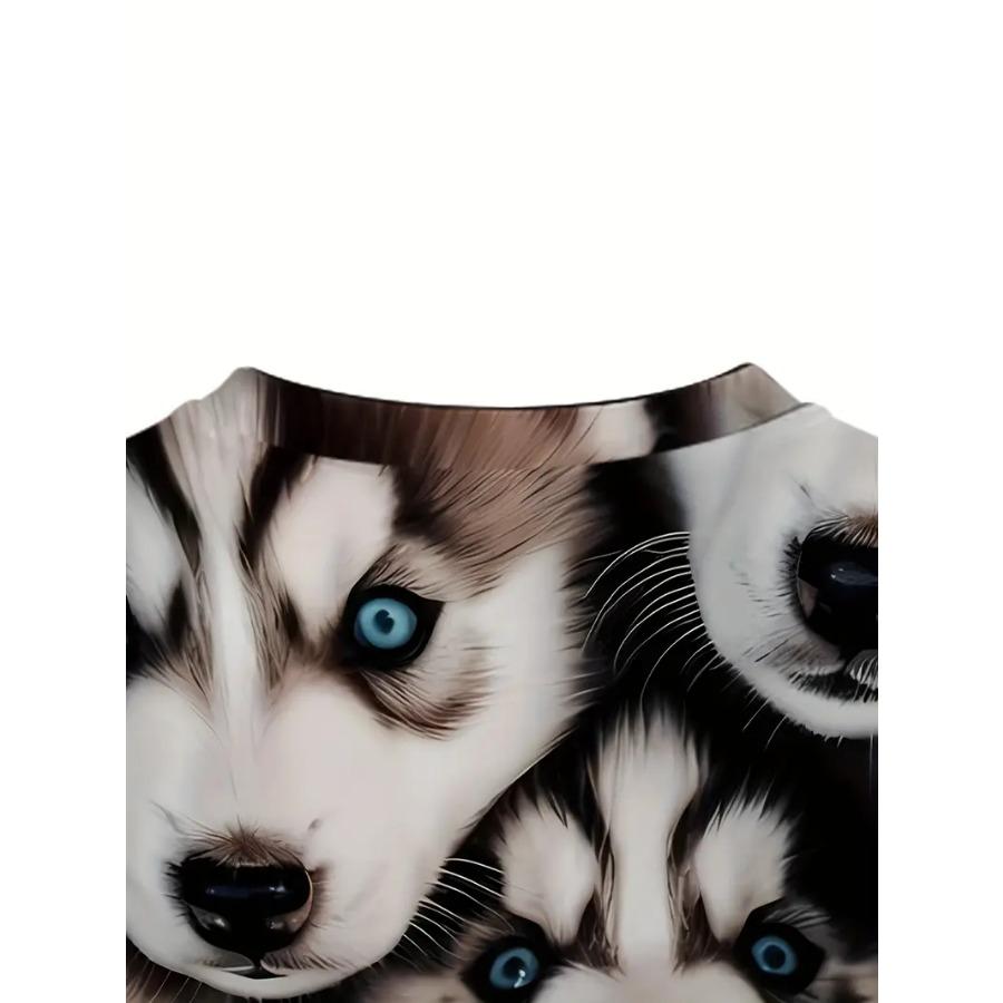 Мужская футболка с круглым вырезом и коротким рукавом с забавным принтом собаки, удобная и универсальная, для лета