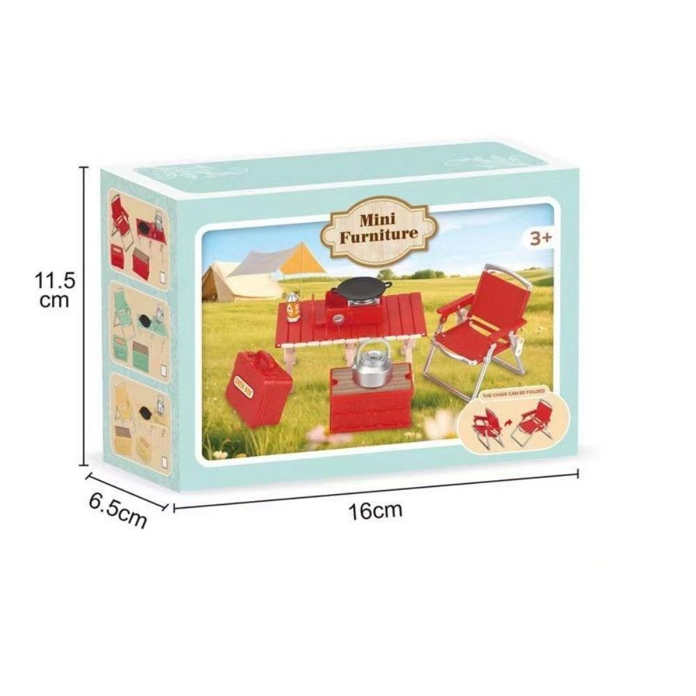 Multicolor Miniature Camping Set Micro Landscape Mini Outdoor Folding Chair  Gift