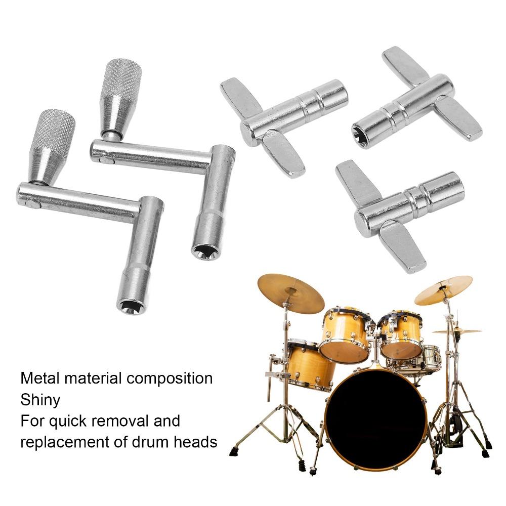 5PCS Metal Drum Tuning Key Silver Drum Key Pack Professional Percussion Hardware Tool For Drummers