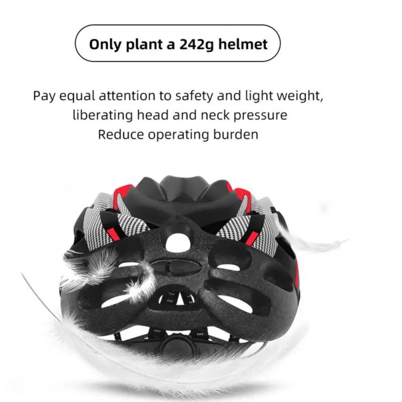 Carbon Fiber Texture Helmet Adult MTB Mountain Bike Cycling Equipment Safety Bicycle Motorcycle Hat Caps Female Male EPS Foam