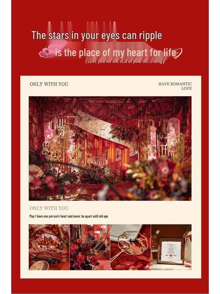 Red Festive Wedding Bed Runner and Table Scarf