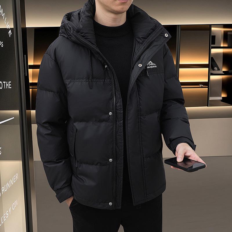 Мужская зимняя модная пуховая куртка с капюшоном 2024: Толстое, теплое, стильное пуховое пальто для мальчиков