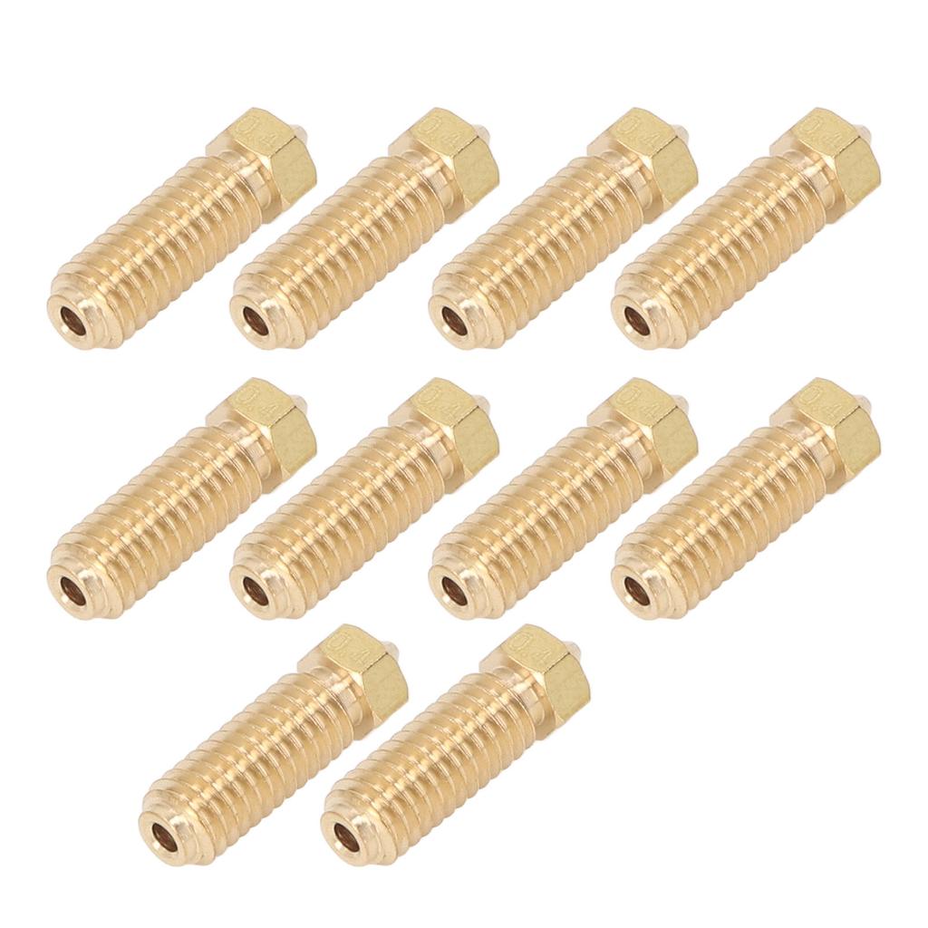 10Pcs 3D Printer Brass Nozzle Strong Heat Conduction Smoothly Inner Wall M6 Brass Nozzle for Kobra3