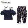 YUBAOBEI Комплекты одежды для девочек-подростков, летние комплекты одежды для девочек, топ-сарафан + штаны с цветочным принтом, одежда из 2 предметов для девочек